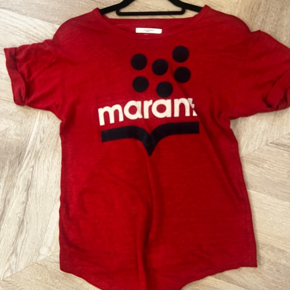 Tops - Isabel Marant red graphic tee